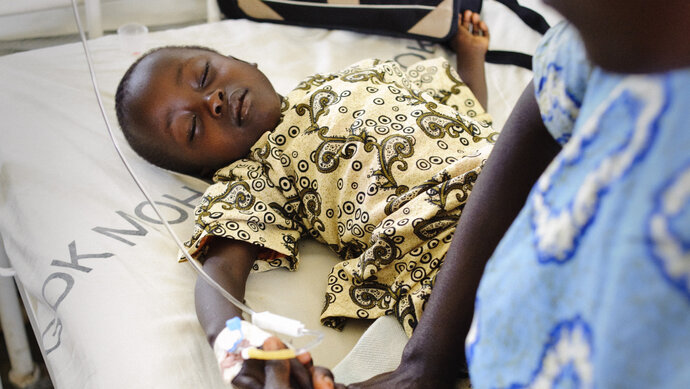 Boy severe malaria patient 