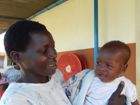 Mother and child at health facility